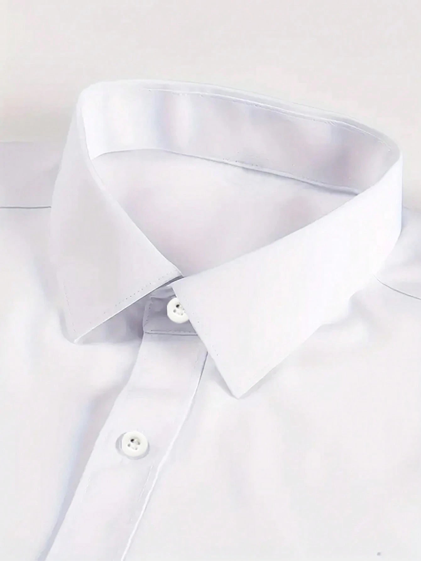 Men's Solid Color Button Design Business Formal Long Sleeve Shirt