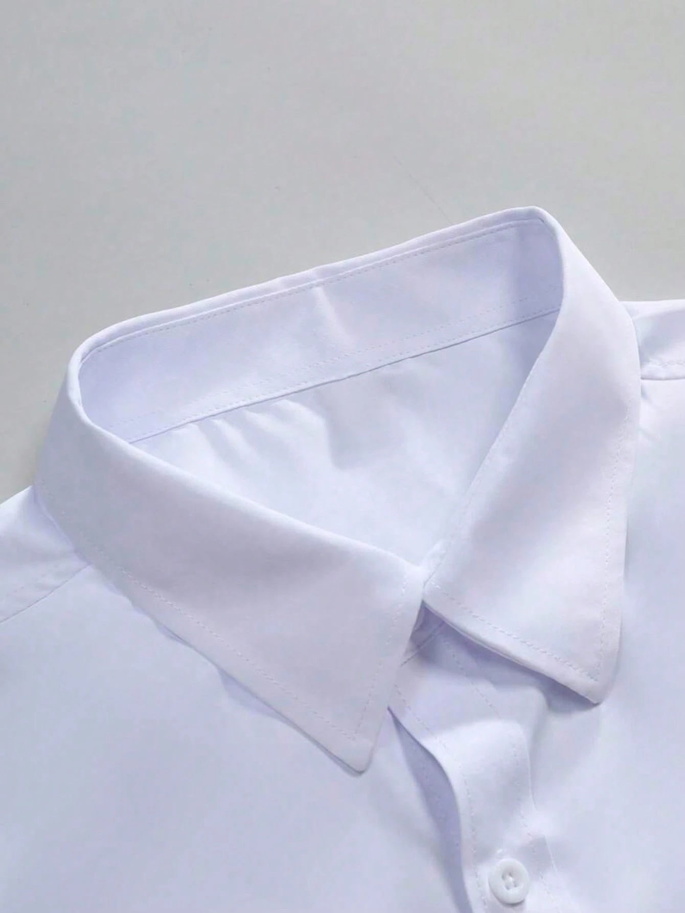Men's Solid Color Button Design Business Formal Long Sleeve Shirt