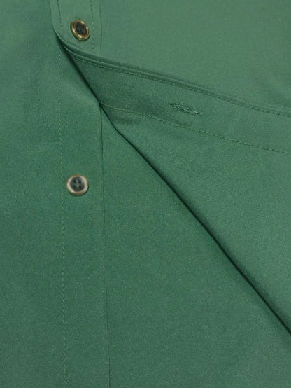 Men's Solid Color Button Design Business Formal Long Sleeve Shirt