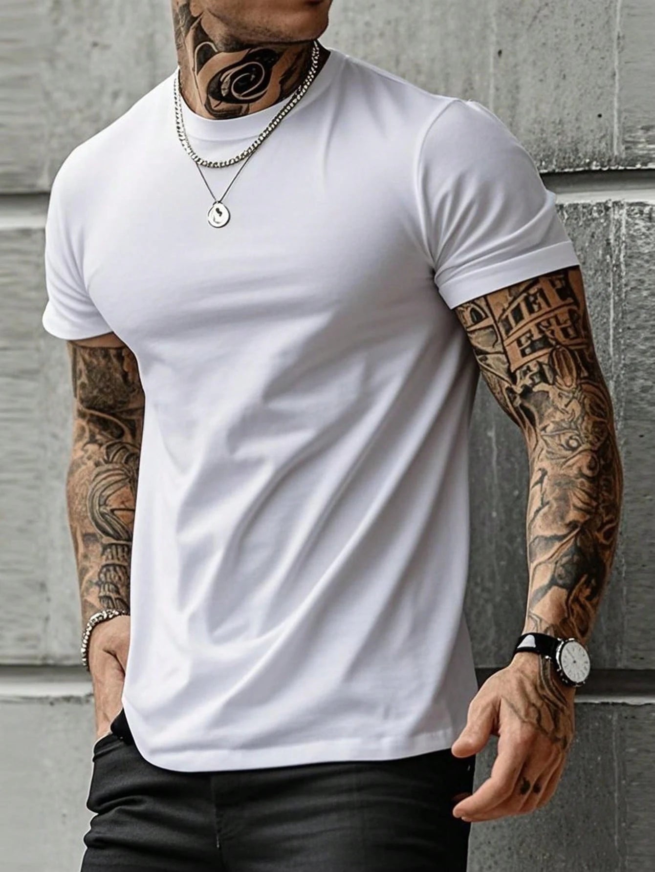 Men's Summer Casual Solid Color Short Sleeve T-Shirt, Breathable & Comfortable, Fashionable