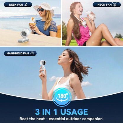 Men Women Portable Handheld Fan, 5 Speed High-Speed Adjustable Fan, 4000mAh USB Rechargeable Battery Operated Outdoor Fan