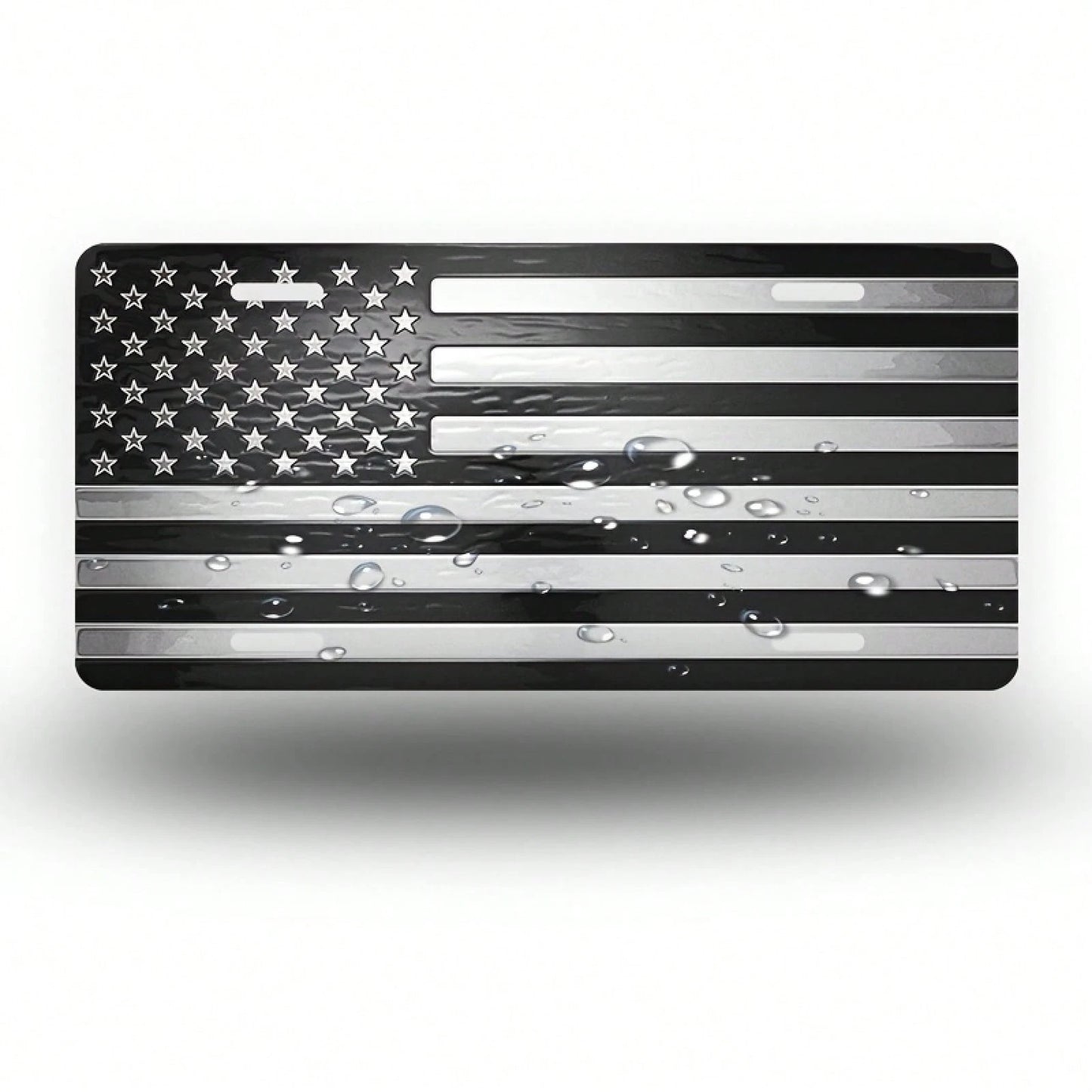 Metal American Flag Front License Plate, Aluminum License Plate Cover And Frame, Fun Standard Size License Plate For Men/Women/Boys/Girls Car Decoration 6* 12inch