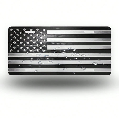 Metal American Flag Front License Plate, Aluminum License Plate Cover And Frame, Fun Standard Size License Plate For Men/Women/Boys/Girls Car Decoration 6* 12inch