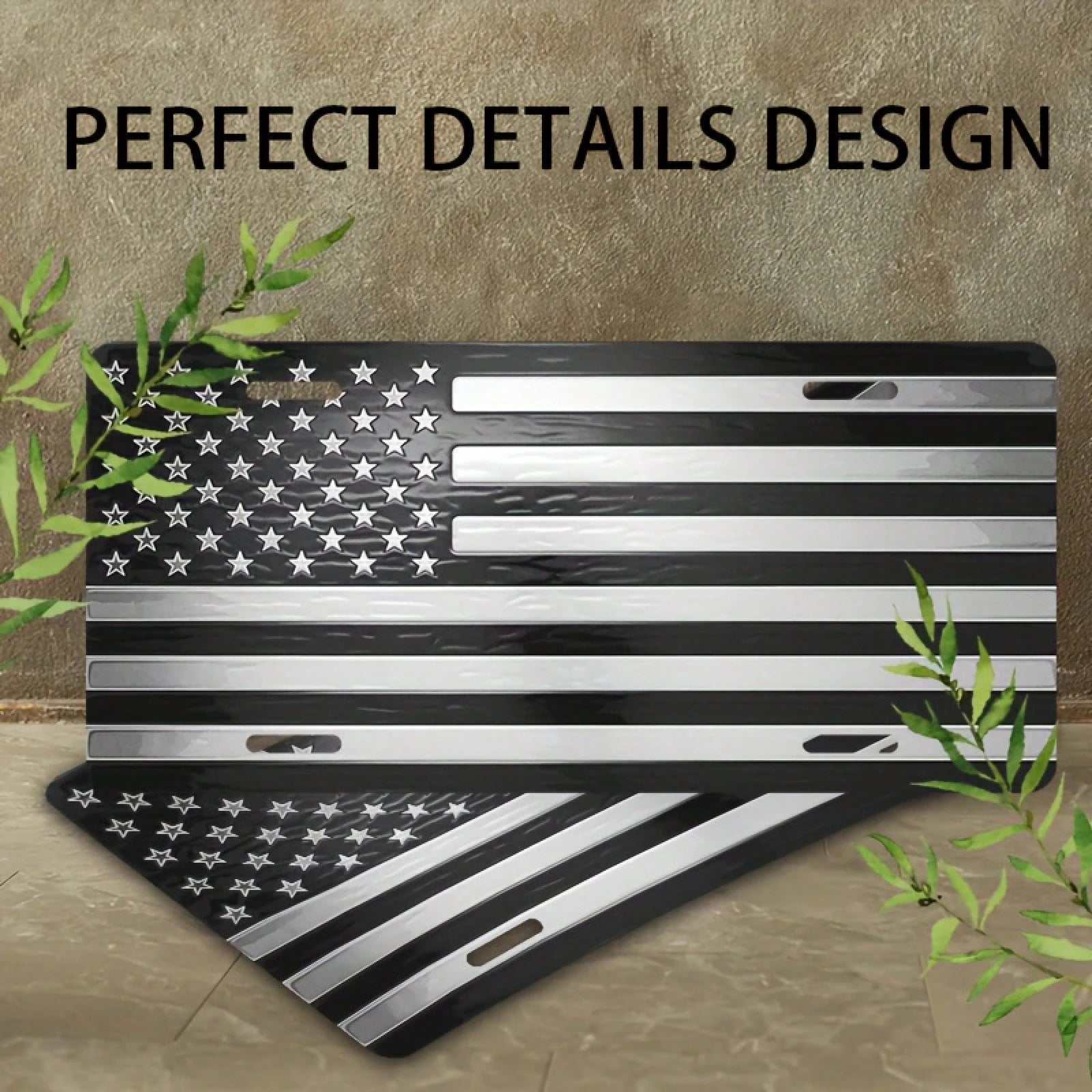 Metal American Flag Front License Plate, Aluminum License Plate Cover And Frame, Fun Standard Size License Plate For Men/Women/Boys/Girls Car Decoration 6* 12inch