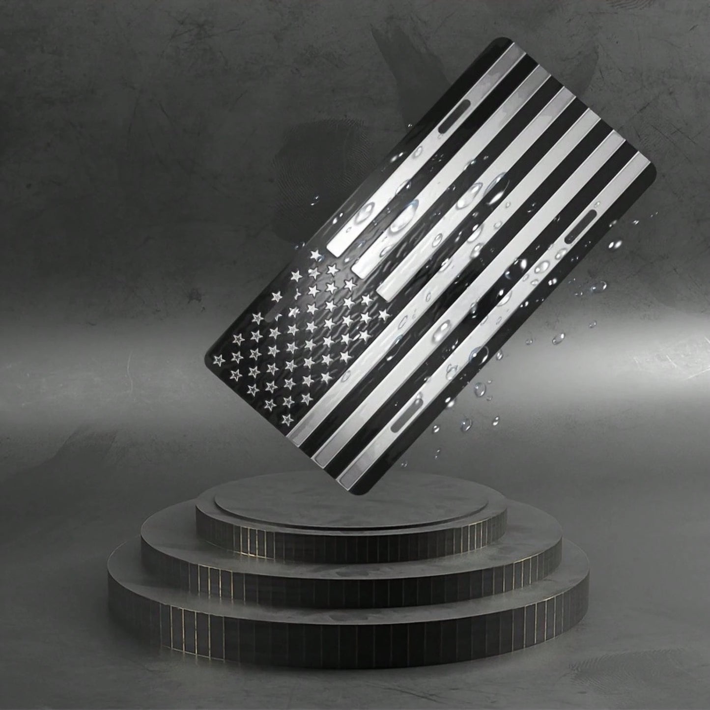 Metal American Flag Front License Plate, Aluminum License Plate Cover And Frame, Fun Standard Size License Plate For Men/Women/Boys/Girls Car Decoration 6* 12inch