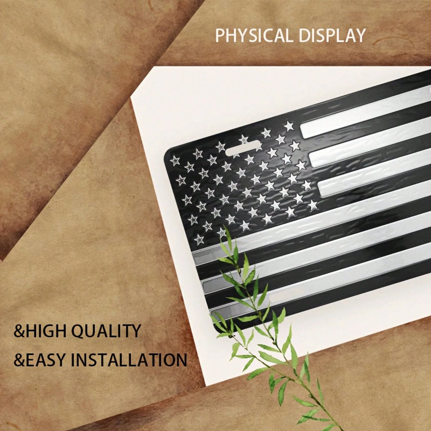 Metal American Flag Front License Plate, Aluminum License Plate Cover And Frame, Fun Standard Size License Plate For Men/Women/Boys/Girls Car Decoration 6* 12inch