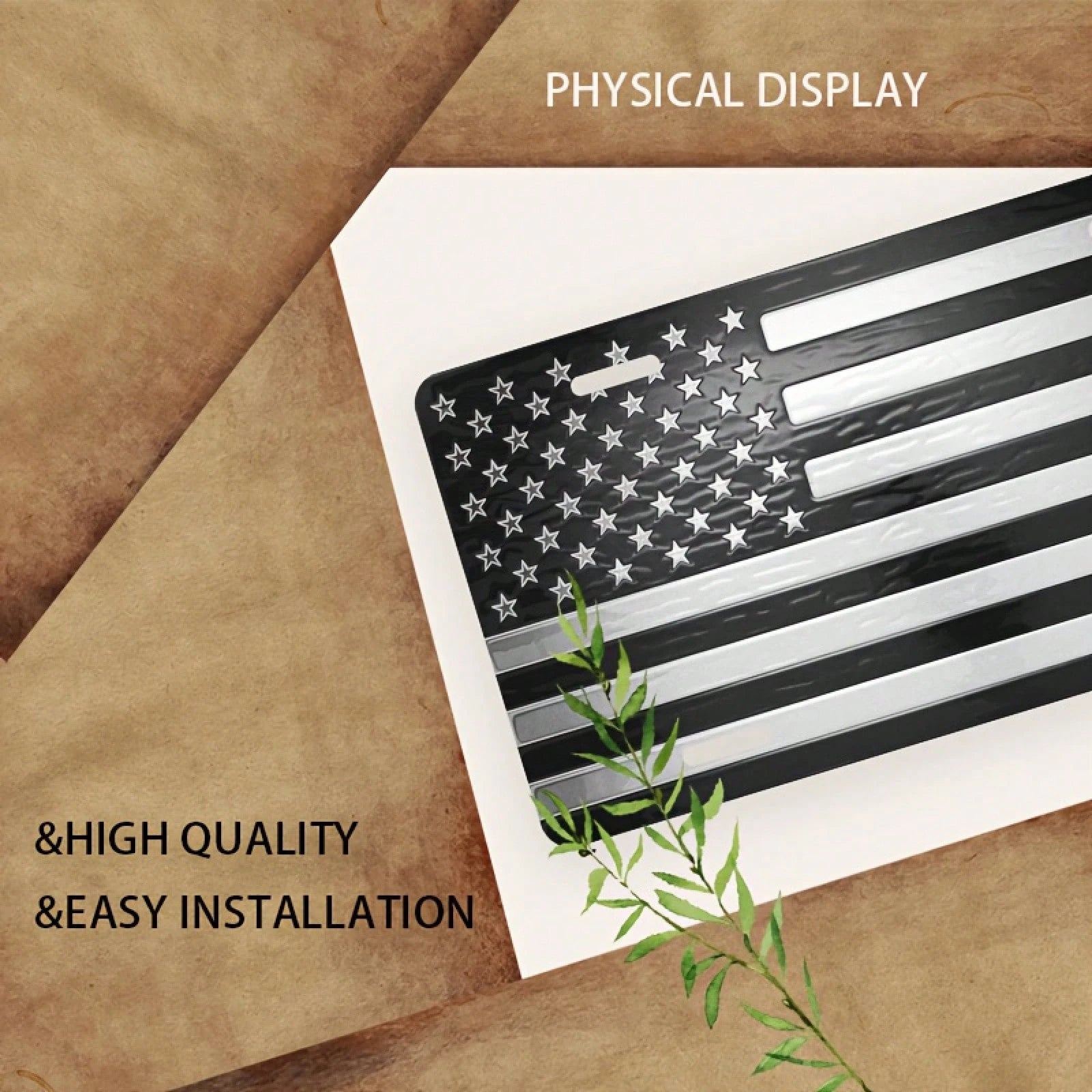 Metal American Flag Front License Plate, Aluminum License Plate Cover And Frame, Fun Standard Size License Plate For Men/Women/Boys/Girls Car Decoration 6* 12inch