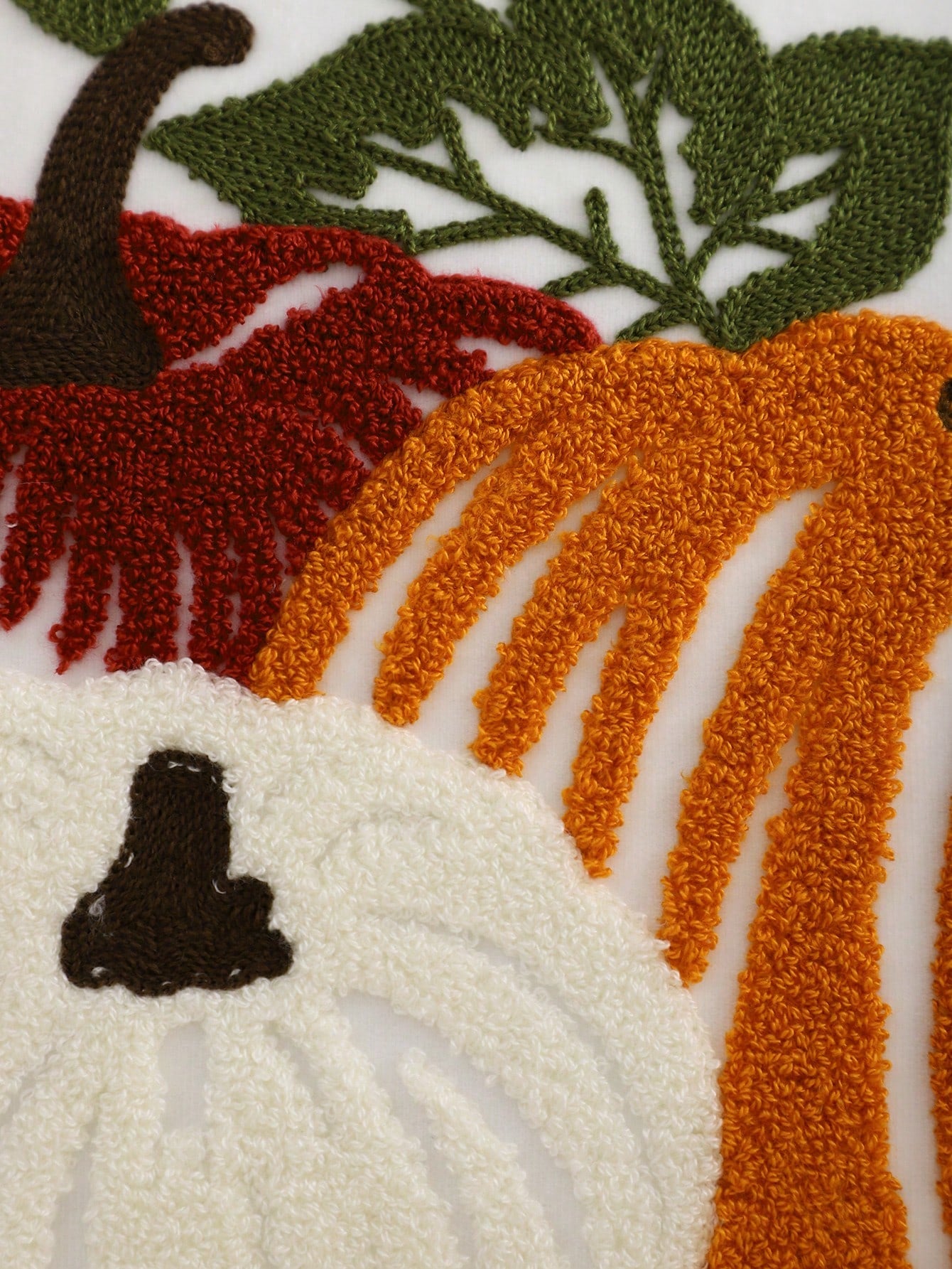 Miater 1pc Velvet Embroidered Pumpkin Throw Pillow Cover, Halloween & Thanksgiving Home Decoration