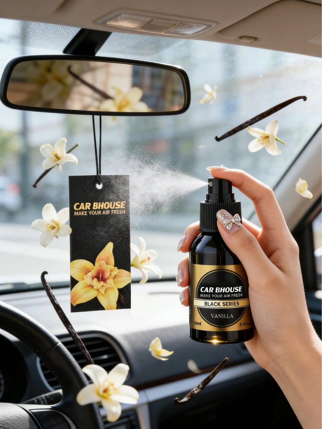 Mini Car Diffuser Gift Set, Long-Lasting Air Freshener, Car Deodorizer Diffuser, 2-In-1 Car Humidifier And Air Freshener, Cute Car Accessories For Women, Fashionable Car Decor, Suitable For Car, Home