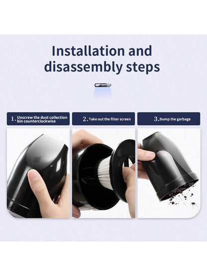 Mini Car Vacuum Cleaner- Powerful Suction, High Performance, Compact & Efficient, 12V Power- Easily Clean Every Crevice And Groove Of Car Interior