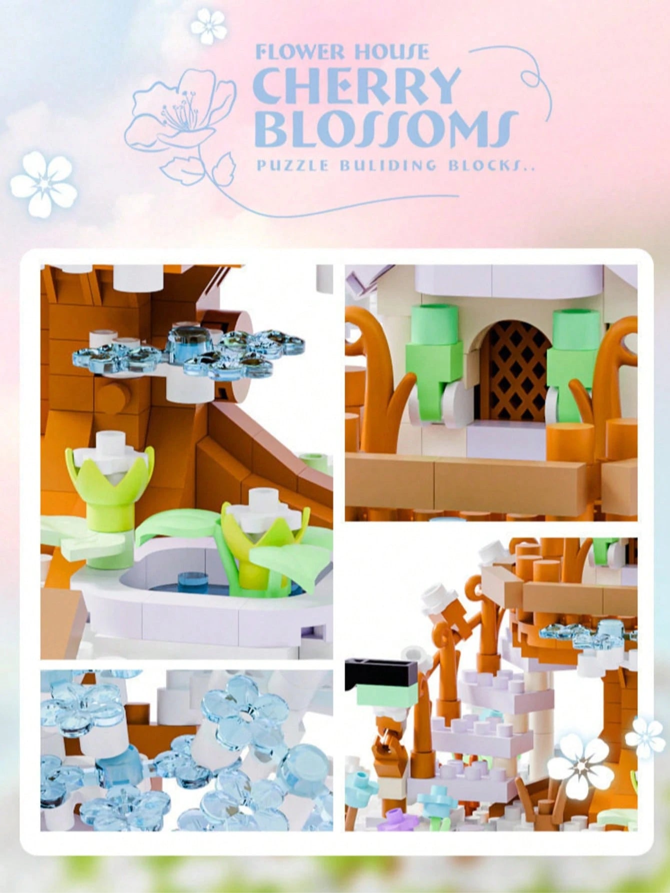 Mini Cherry Blossom Tree House Building Blocks, Buildable Blocks, Collectible Display Item, Everlasting Flowers, Home/Office Decor, Building Blocks Toy, Adult Building Blocks Toy, Wedding Gift, Holida