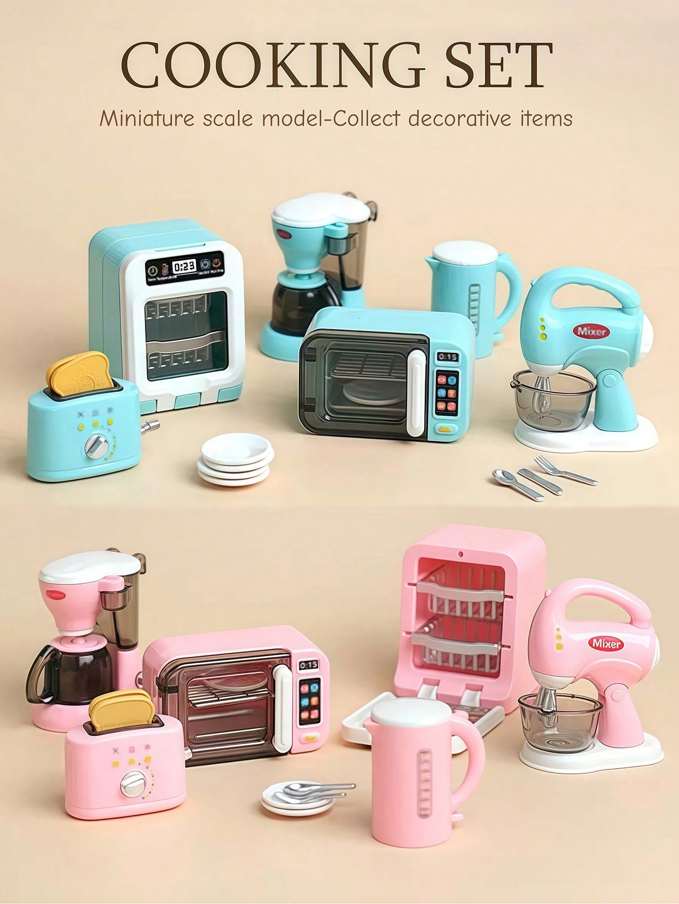 Miniature Appliances, Camping Tableware Set, Decorative Collectibles, Dessert Table Accessories, Activity Display Props, Realistic Model, Game Accessories, Roleplay Set