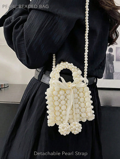 Minimalist Luxury Niche Style Mini Pearl Handbag For Women,Elegant Pearl Bag,Evening Bag, Crossbody Bag,Perfect For Wedding,Party, Purse,Gift For Her