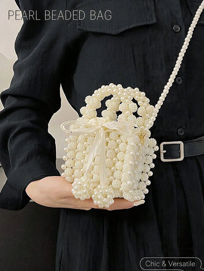 Minimalist Luxury Niche Style Mini Pearl Handbag For Women,Elegant Pearl Bag,Evening Bag, Crossbody Bag,Perfect For Wedding,Party, Purse,Gift For Her