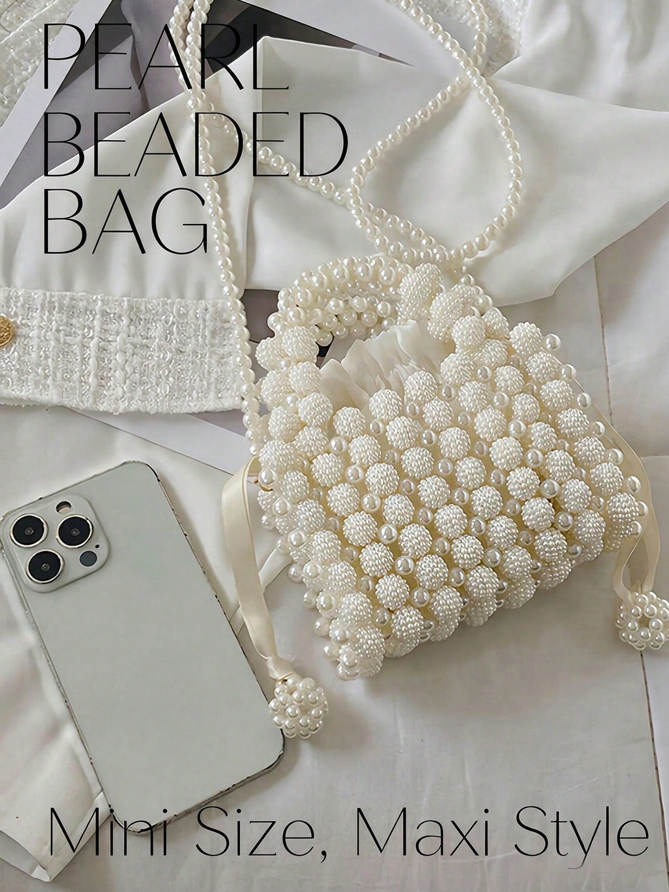 Minimalist Luxury Niche Style Mini Pearl Handbag For Women,Elegant Pearl Bag,Evening Bag, Crossbody Bag,Perfect For Wedding,Party, Purse,Gift For Her