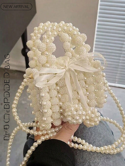 Minimalist Luxury Niche Style Mini Pearl Handbag For Women,Elegant Pearl Bag,Evening Bag, Crossbody Bag,Perfect For Wedding,Party, Purse,Gift For Her