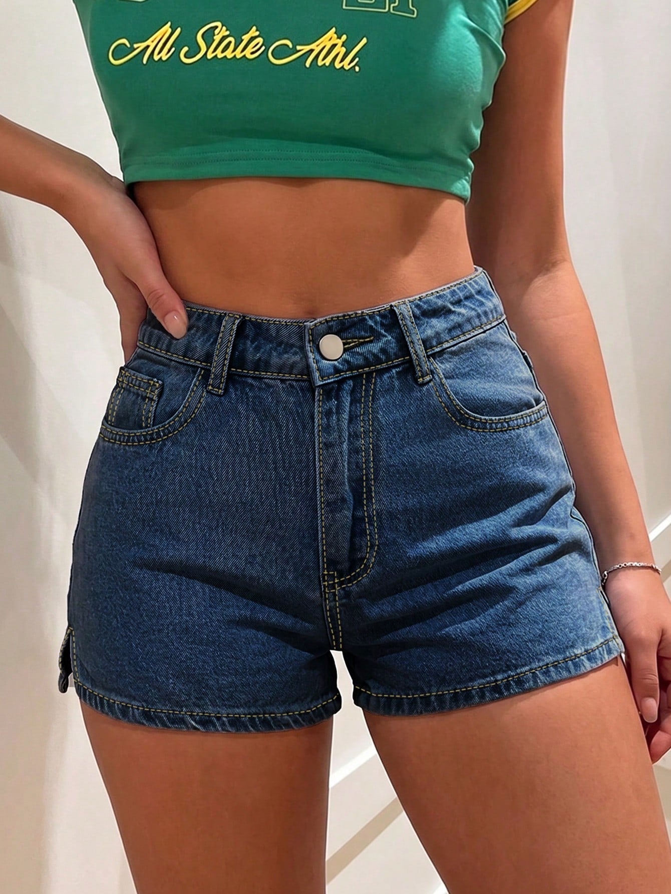Minimalist Style Solid Color Wide Leg Denim Shorts, Loose Streetwear Versatile Design Casual Summer, Effortless Style, Aesthetic
