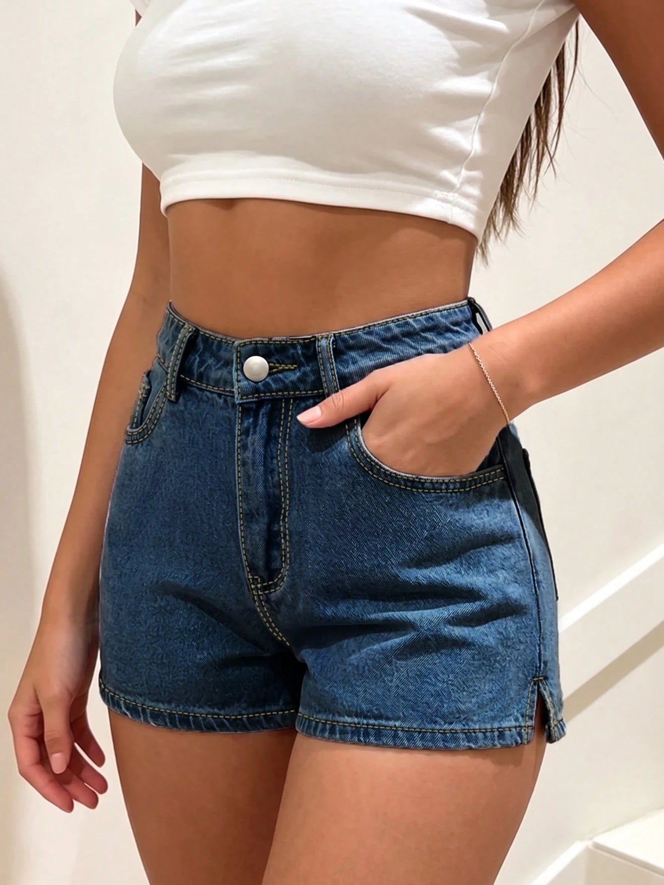 Minimalist Style Solid Color Wide Leg Denim Shorts, Loose Streetwear Versatile Design Casual Summer, Effortless Style, Aesthetic