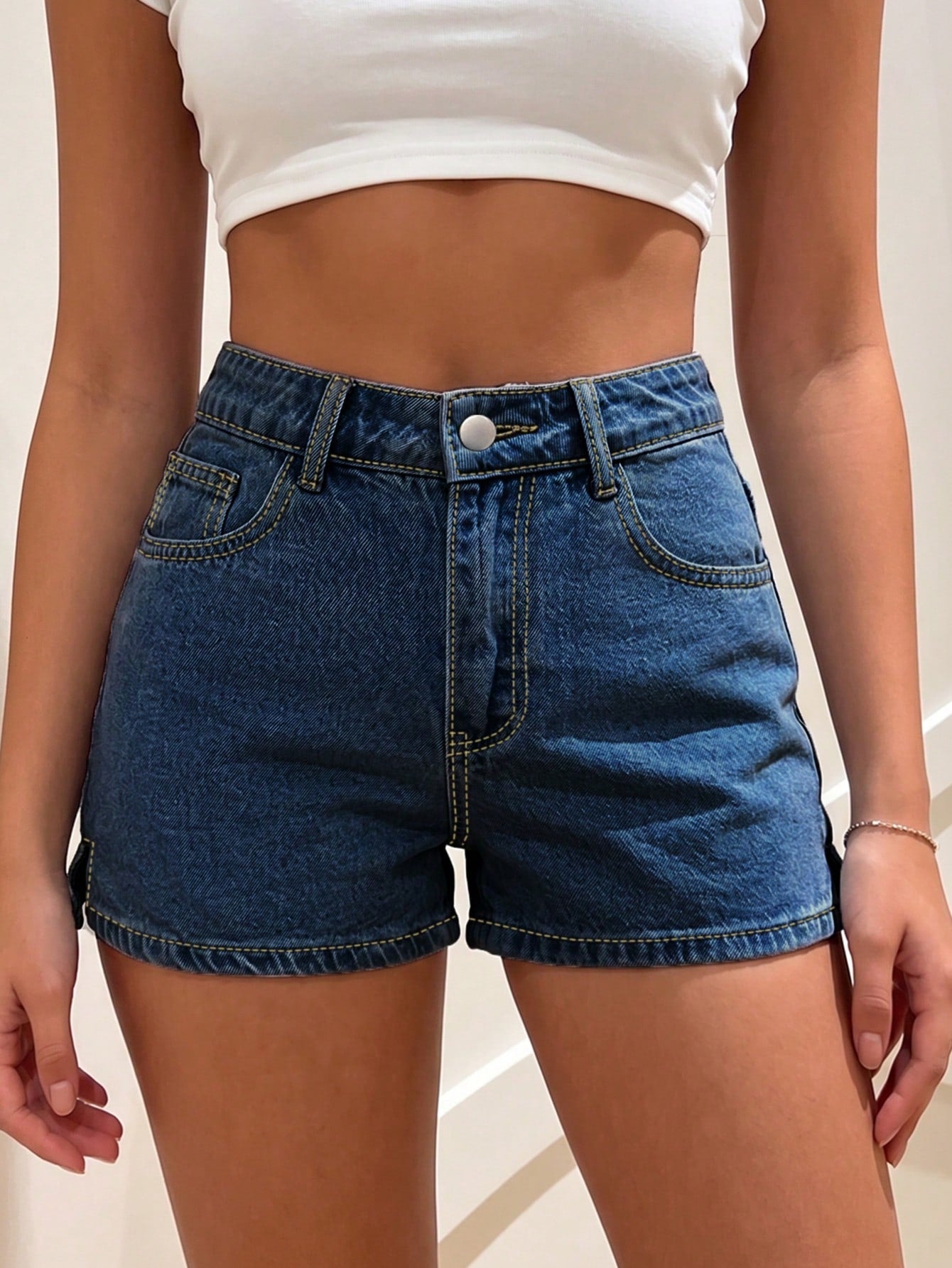 Minimalist Style Solid Color Wide Leg Denim Shorts, Loose Streetwear Versatile Design Casual Summer, Effortless Style, Aesthetic