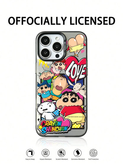 Miniso 1pc New Colorful Silver 3-In-1 PC Hard Shell Dark Silver Officially Licensed Disney Stitch Phone Case Compatible With Apple IPhone 17 Pro Max/17 Pro/17/16 Pro Max/16 Pro/16/15 Pro Max/15 Pro/15
