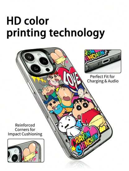 Miniso 1pc New Colorful Silver 3-In-1 PC Hard Shell Dark Silver Officially Licensed Disney Stitch Phone Case Compatible With Apple IPhone 17 Pro Max/17 Pro/17/16 Pro Max/16 Pro/16/15 Pro Max/15 Pro/15