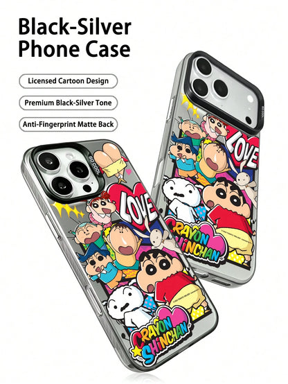 Miniso 1pc New Colorful Silver 3-In-1 PC Hard Shell Dark Silver Officially Licensed Disney Stitch Phone Case Compatible With Apple IPhone 17 Pro Max/17 Pro/17/16 Pro Max/16 Pro/16/15 Pro Max/15 Pro/15