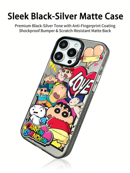 Miniso 1pc New Colorful Silver 3-In-1 PC Hard Shell Dark Silver Officially Licensed Disney Stitch Phone Case Compatible With Apple IPhone 17 Pro Max/17 Pro/17/16 Pro Max/16 Pro/16/15 Pro Max/15 Pro/15