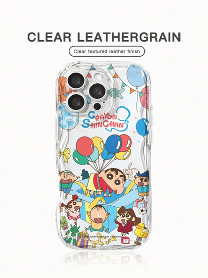 Miniso 1pc New Officially Licensed Disney Creative Pattern Unique Transparent Cow Print Thick Shockproof Protective Phone Case Compatible With Apple Series IPhone 17 ProMax/Air, 16, 11/12/13/14 Plus/X