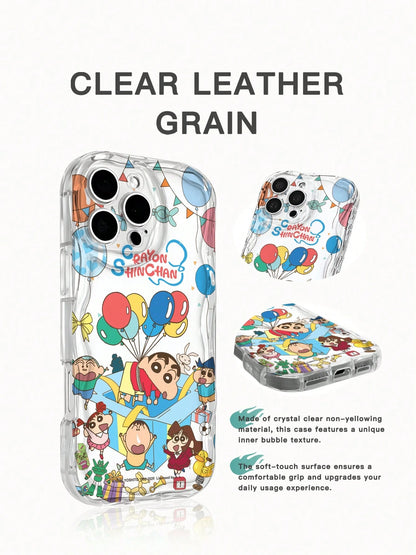 Miniso 1pc New Officially Licensed Disney Creative Pattern Unique Transparent Cow Print Thick Shockproof Protective Phone Case Compatible With Apple Series IPhone 17 ProMax/Air, 16, 11/12/13/14 Plus/X