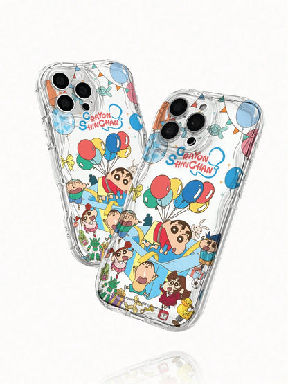 Miniso 1pc New Officially Licensed Disney Creative Pattern Unique Transparent Cow Print Thick Shockproof Protective Phone Case Compatible With Apple Series IPhone 17 ProMax/Air, 16, 11/12/13/14 Plus/X