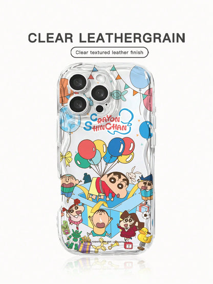 Miniso 1pc New Officially Licensed Disney Creative Pattern Unique Transparent Cow Print Thick Shockproof Protective Phone Case Compatible With Apple Series IPhone 17 ProMax/Air, 16, 11/12/13/14 Plus/X