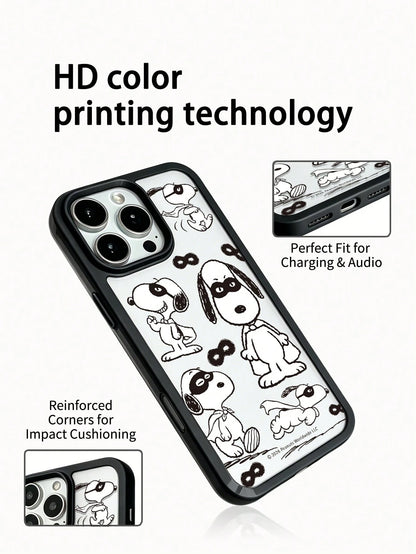 Miniso 1pc Star Wars Authorized 2-In-1 Acrylic Frame Anti-Drop Creative Raised Camera Cartoon Protective Pattern Thick Anti-Drop Protective Case Compatible With Apple 17 ProMax/Air, 16 Series, 11/12/1