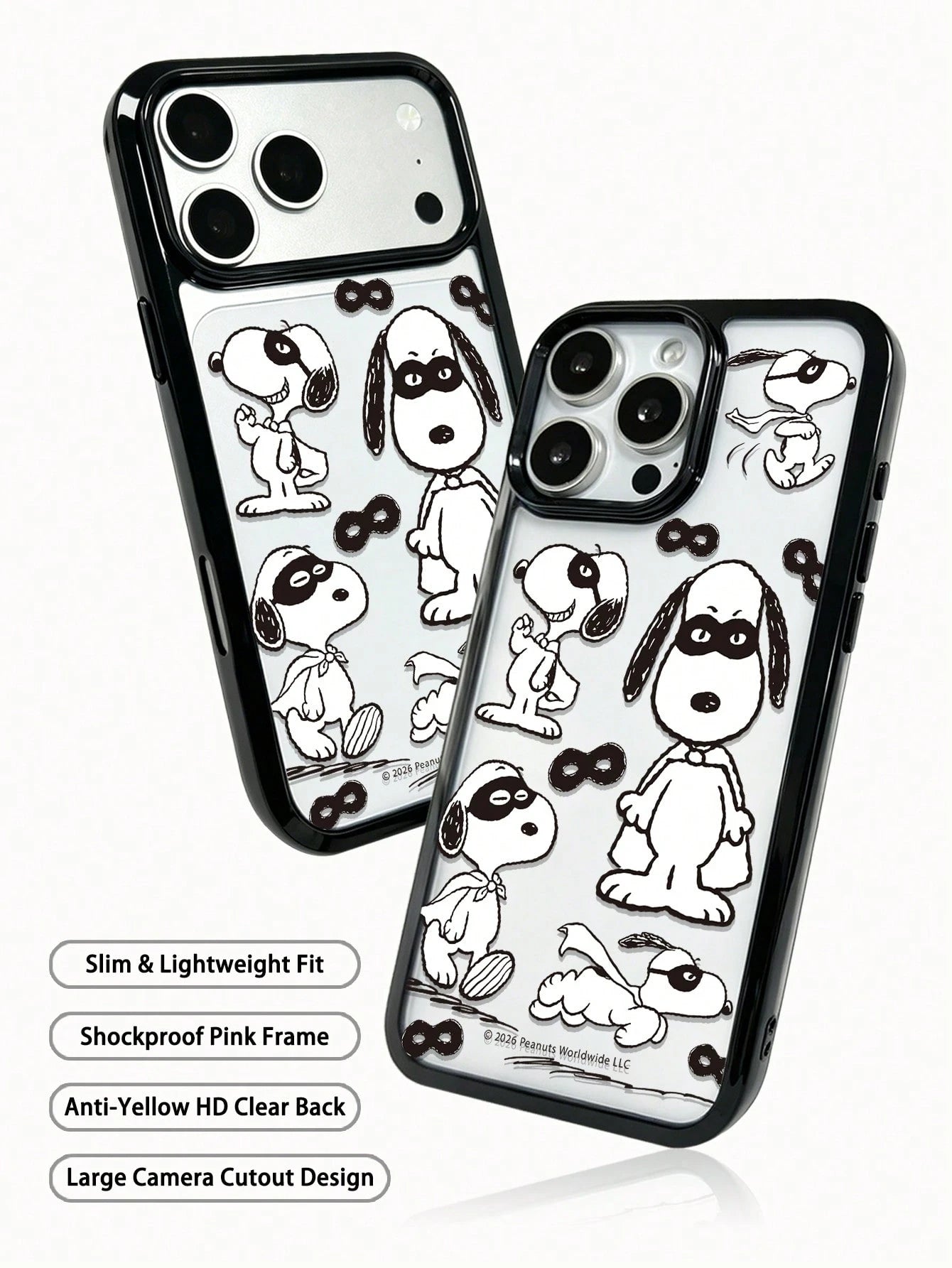 Miniso 1pc Star Wars Authorized 2-In-1 Acrylic Frame Anti-Drop Creative Raised Camera Cartoon Protective Pattern Thick Anti-Drop Protective Case Compatible With Apple 17 ProMax/Air, 16 Series, 11/12/1
