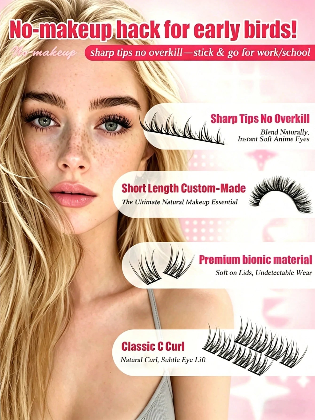 Miss Diamond 352pcs Wispy Lash Extension Kit, Natural Cluster Lashes DIY Eyelash Extension Kit, Fluffy C Curl Individual Lashes 9-12mm