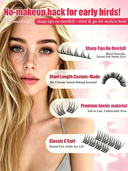 Miss Diamond 352pcs Wispy Lash Extension Kit, Natural Cluster Lashes DIY Eyelash Extension Kit, Fluffy C Curl Individual Lashes 9-12mm