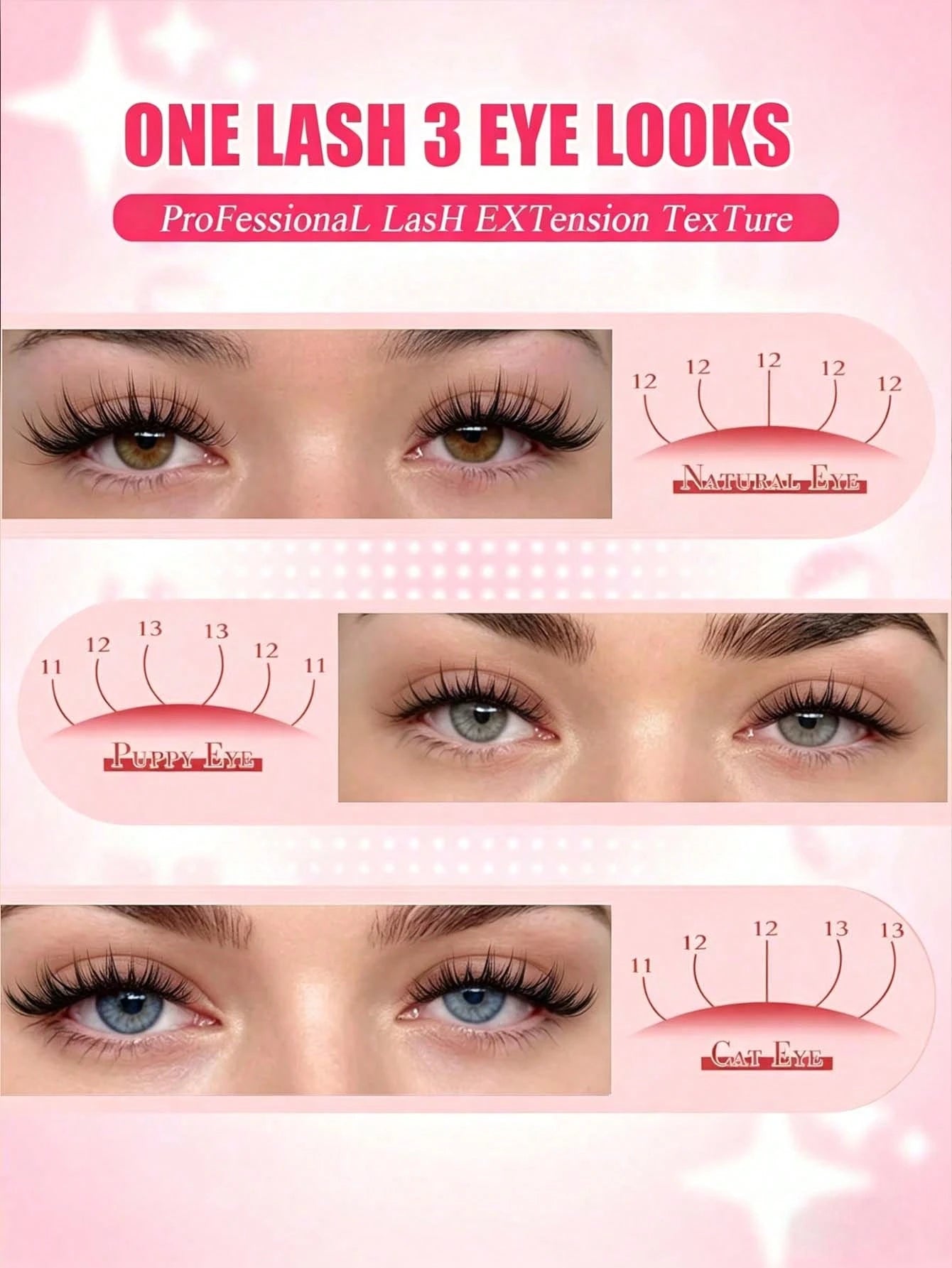 Miss Diamond 352pcs Wispy Lash Extension Kit, Natural Cluster Lashes DIY Eyelash Extension Kit, Fluffy C Curl Individual Lashes 9-12mm