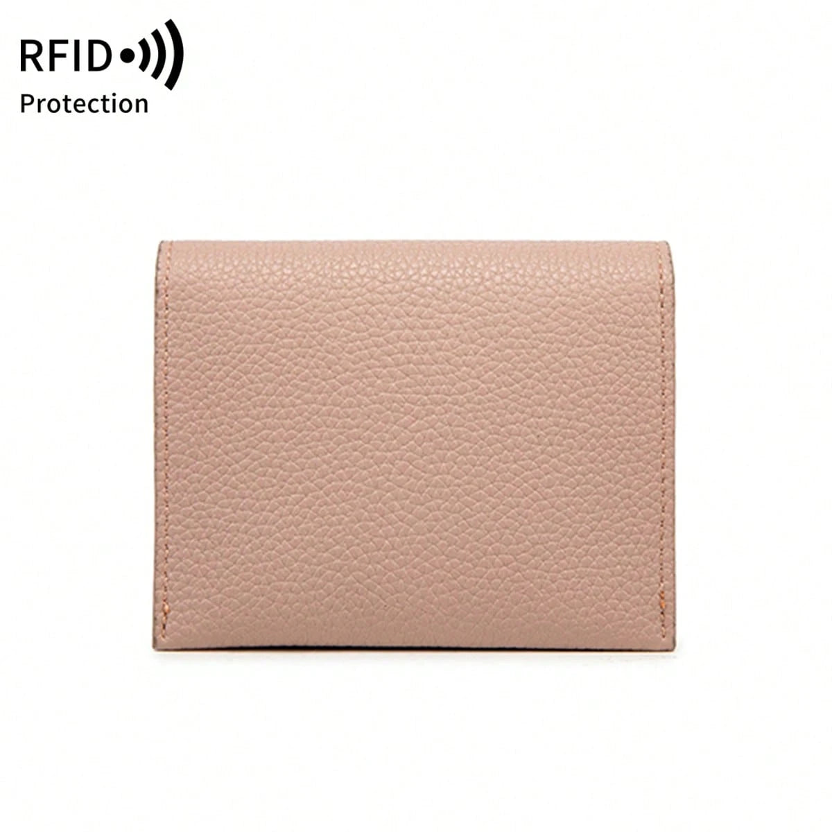 MIYIN Fashion Retro Litchi Grain RFID Blocking Card Holder, Turn Lock Flap Short Wallet, Portable Coin Credit Card Purse For Women