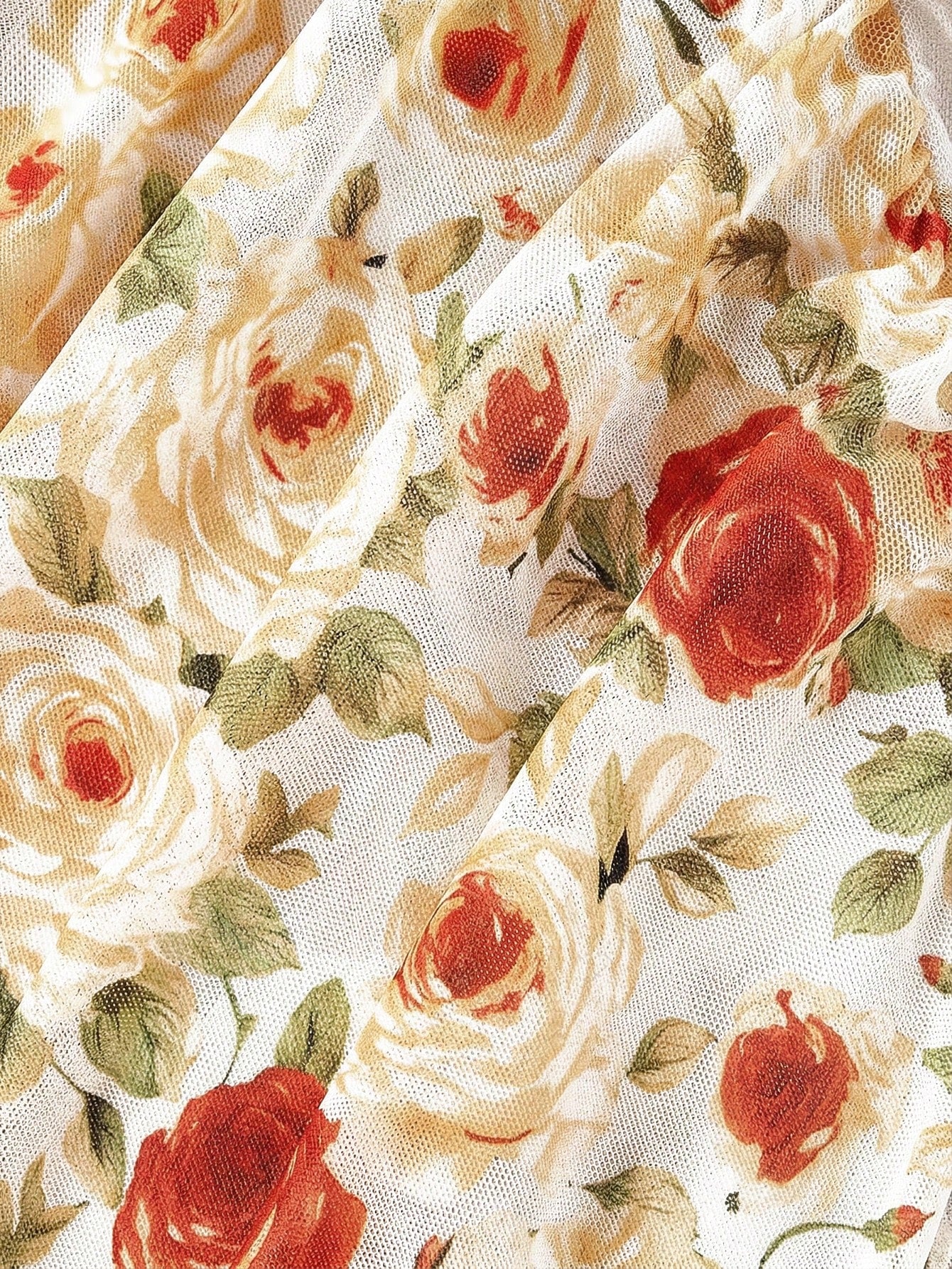 MOD Vintage Romantic 70s Oil Painting Floral Print Ruched Dress Slim Fit Mermaid Hem For Date Dinner Party Wedding Glamorous Court Old Rose Summer