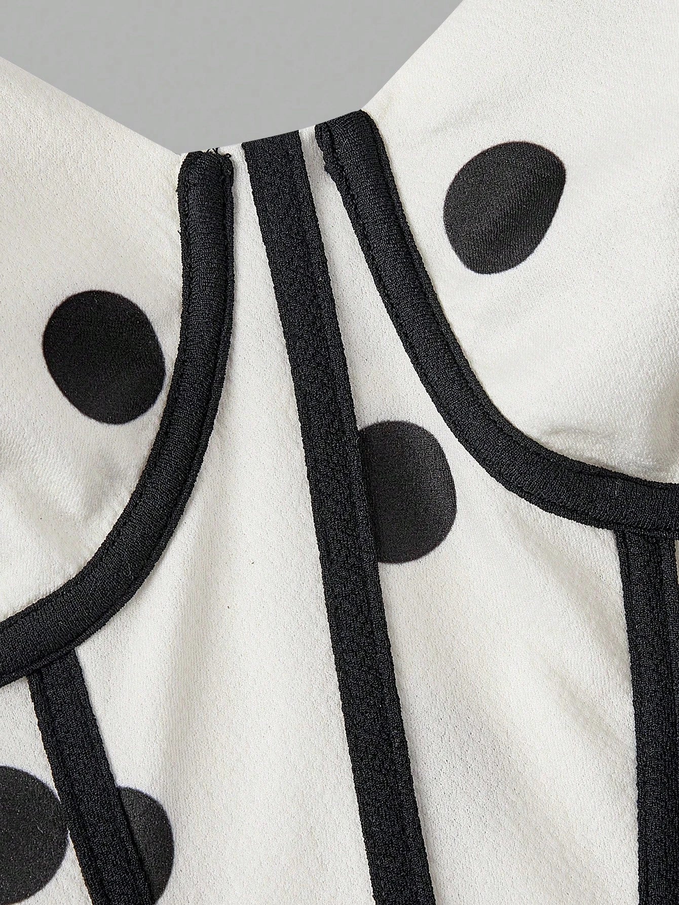 MOD White With Black Polka Dots Camisole Dress For Women,Summer 90s Retro 1960s Vintage 70's Tea Party Elegant Waist Cinched Dress,New Year Formal Prom