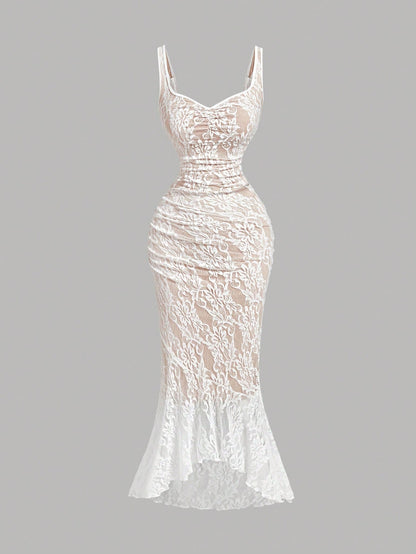 MOD Women's Elegant Sexy Lace Mermaid Midi Dress