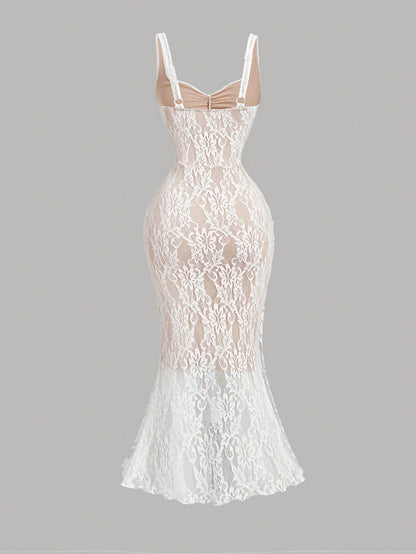 MOD Women's Elegant Sexy Lace Mermaid Midi Dress