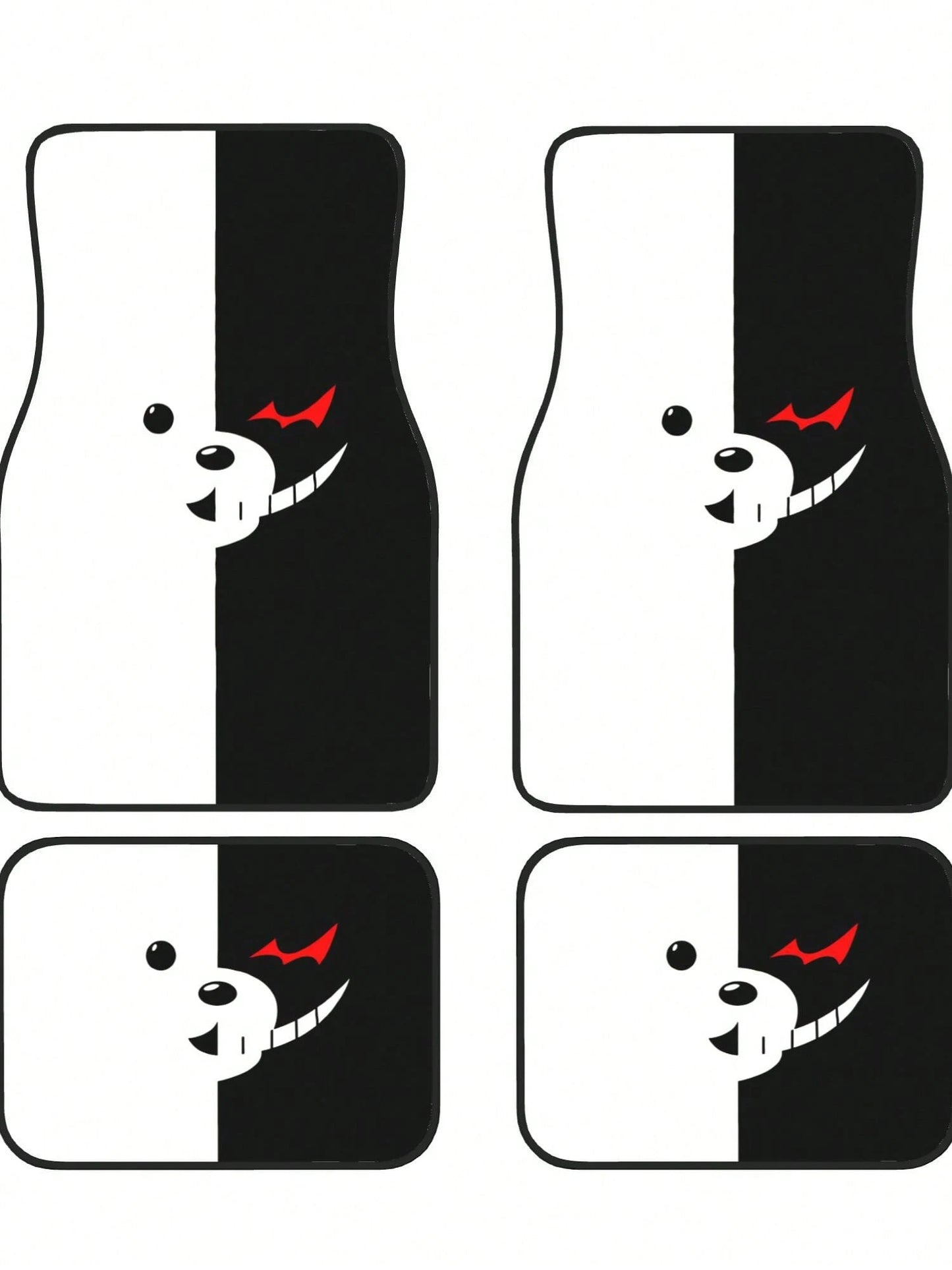 Monokuma 4-Piece Custom Printed All-Weather Floor Mats- Universal Fit For Suv, Truck, Van| Easy Clean