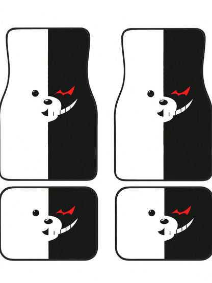 Monokuma 4-Piece Custom Printed All-Weather Floor Mats- Universal Fit For Suv, Truck, Van| Easy Clean