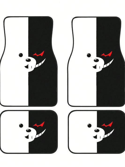 Monokuma 4-Piece Custom Printed All-Weather Floor Mats- Universal Fit For Suv, Truck, Van| Easy Clean