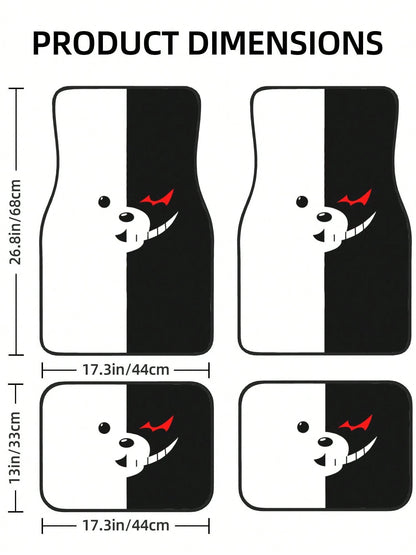 Monokuma 4-Piece Custom Printed All-Weather Floor Mats- Universal Fit For Suv, Truck, Van| Easy Clean