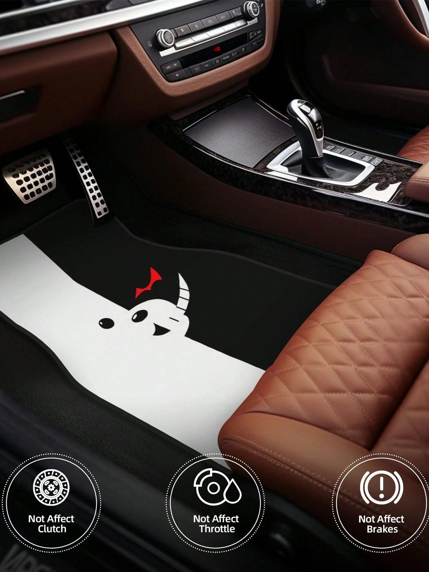 Monokuma 4-Piece Custom Printed All-Weather Floor Mats- Universal Fit For Suv, Truck, Van| Easy Clean