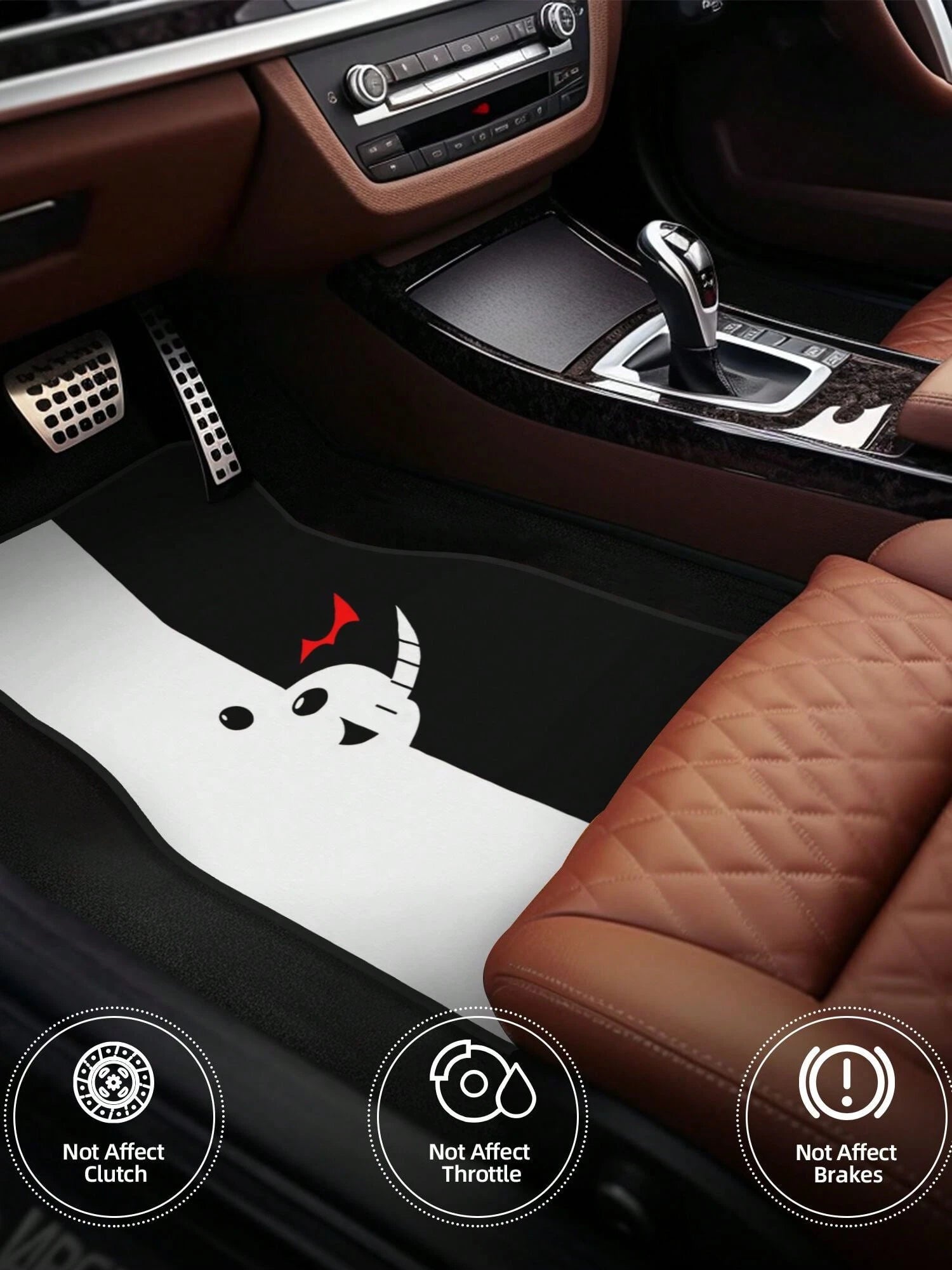 Monokuma 4-Piece Custom Printed All-Weather Floor Mats- Universal Fit For Suv, Truck, Van| Easy Clean