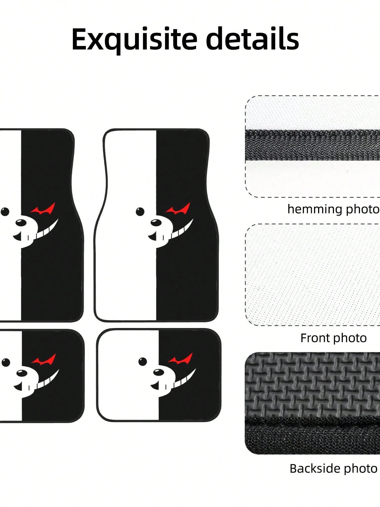 Monokuma 4-Piece Custom Printed All-Weather Floor Mats- Universal Fit For Suv, Truck, Van| Easy Clean