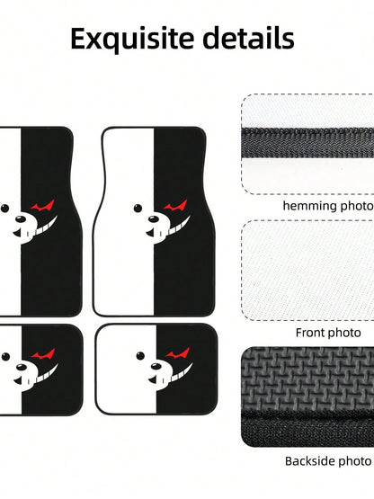 Monokuma 4-Piece Custom Printed All-Weather Floor Mats- Universal Fit For Suv, Truck, Van| Easy Clean