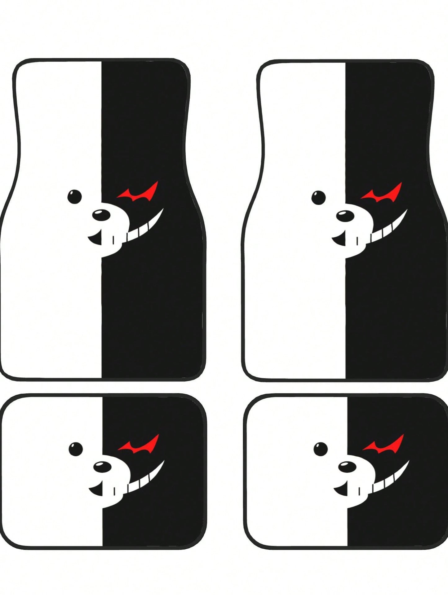 Monokuma 4-Piece Custom Printed All-Weather Floor Mats- Universal Fit For Suv, Truck, Van| Easy Clean